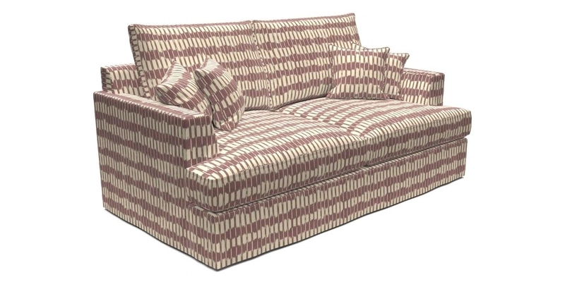 Slingsby 3 Seater Fitted Cover Sofa in Two Tone Plain Biscuit. Loose cover version available