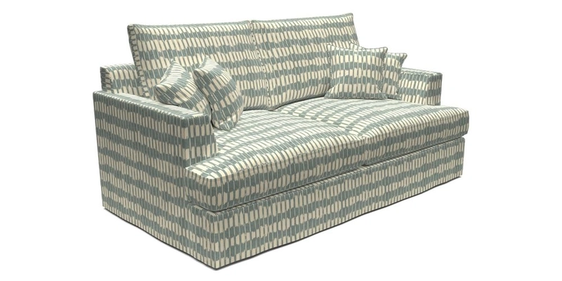 Slingsby 3 Seater Fitted Cover Sofa in Two Tone Plain Biscuit. Loose cover version available