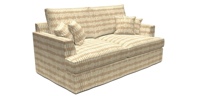 Slingsby 3 Seater Fitted Cover Sofa in Two Tone Plain Biscuit. Loose cover version available