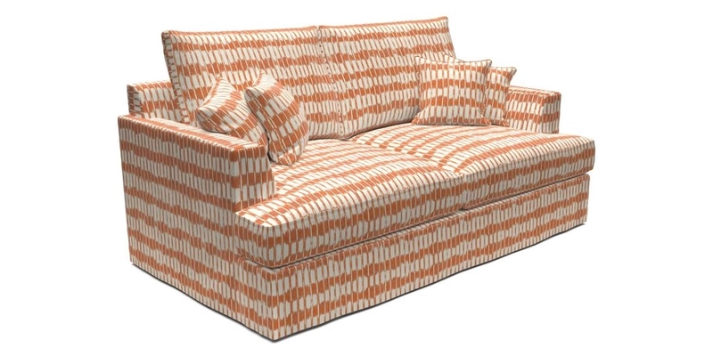 Slingsby 3 Seater Fitted Cover Sofa in Two Tone Plain Biscuit. Loose cover version available