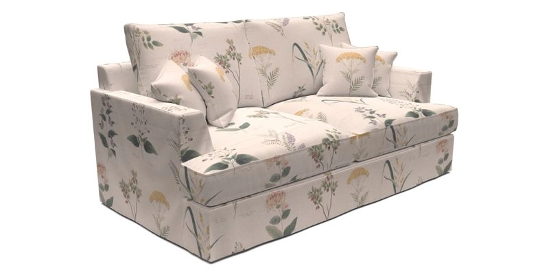 Slingsby 3 Seater Fitted Cover Sofa in Two Tone Plain Biscuit. Loose cover version available