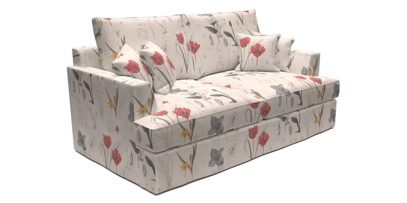 Slingsby 3 Seater Fitted Cover Sofa in Two Tone Plain Biscuit. Loose cover version available