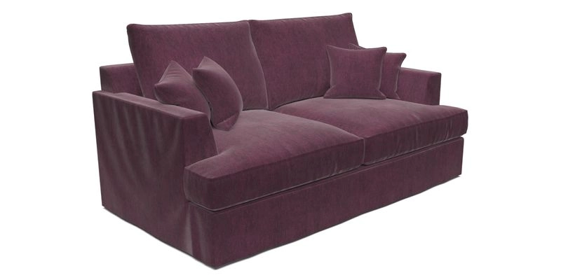Slingsby 3 Seater Fitted Cover Sofa in Two Tone Plain Biscuit. Loose cover version available