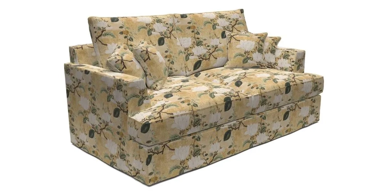Slingsby 3 Seater Fitted Cover Sofa in Two Tone Plain Biscuit. Loose cover version available