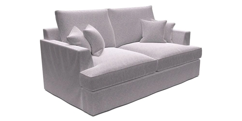 Slingsby 3 Seater Fitted Cover Sofa in Two Tone Plain Biscuit. Loose cover version available