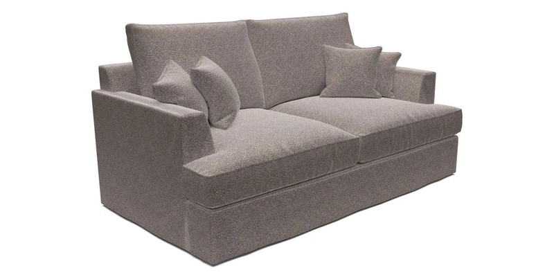 Slingsby 3 Seater Fitted Cover Sofa in Two Tone Plain Biscuit. Loose cover version available