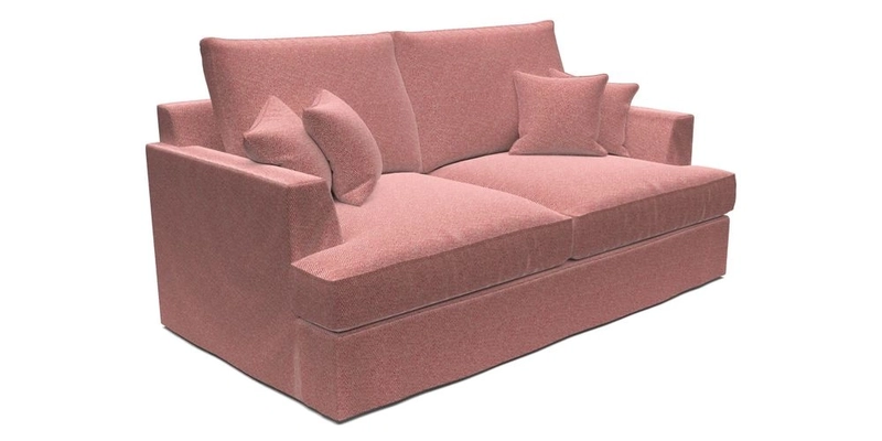 Slingsby 3 Seater Fitted Cover Sofa in Two Tone Plain Biscuit. Loose cover version available