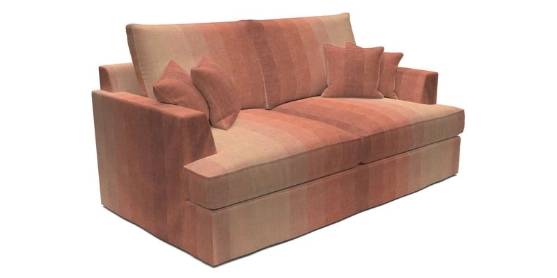 Slingsby 3 Seater Fitted Cover Sofa in Two Tone Plain Biscuit. Loose cover version available