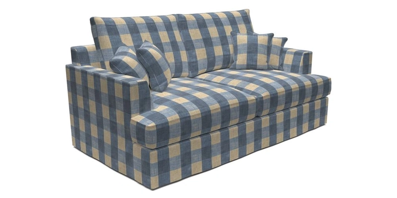 Slingsby 3 Seater Fitted Cover Sofa in Two Tone Plain Biscuit. Loose cover version available