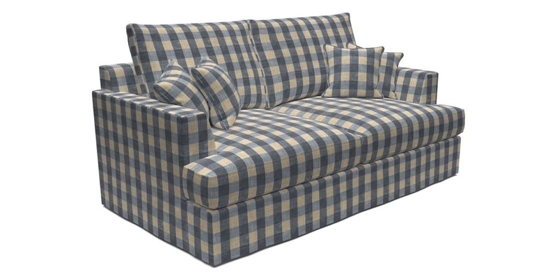 Slingsby 3 Seater Fitted Cover Sofa in Two Tone Plain Biscuit. Loose cover version available