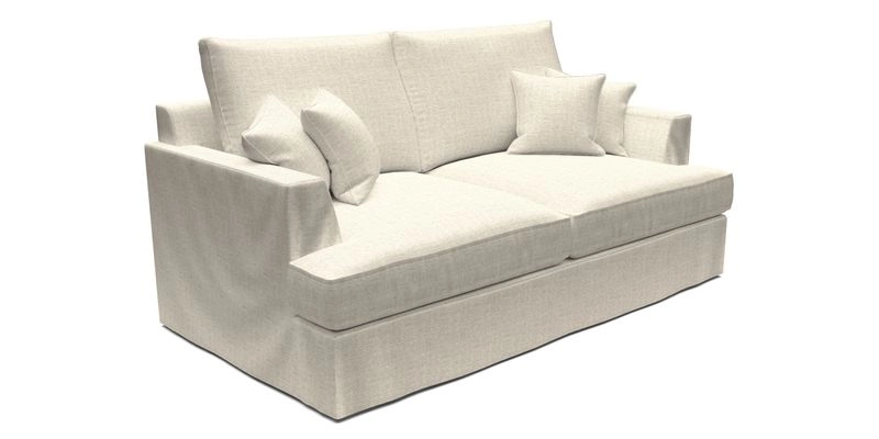 Slingsby 3 Seater Fitted Cover Sofa in Two Tone Plain Biscuit. Loose cover version available