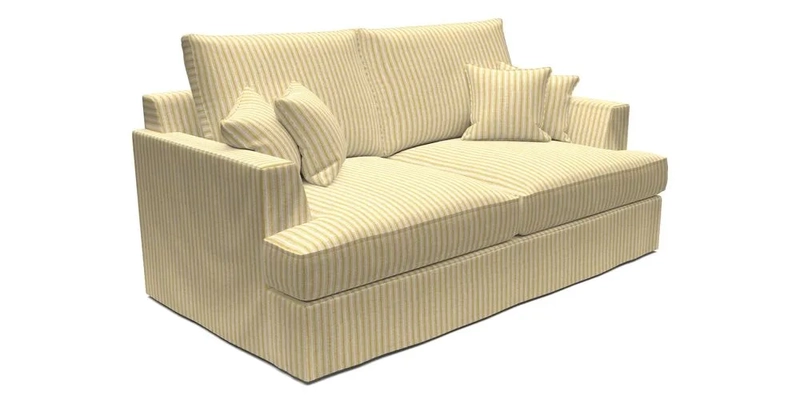 Slingsby 3 Seater Fitted Cover Sofa in Two Tone Plain Biscuit. Loose cover version available