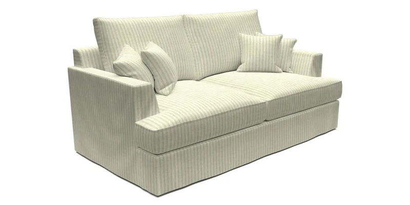 Slingsby 3 Seater Fitted Cover Sofa in Two Tone Plain Biscuit. Loose cover version available