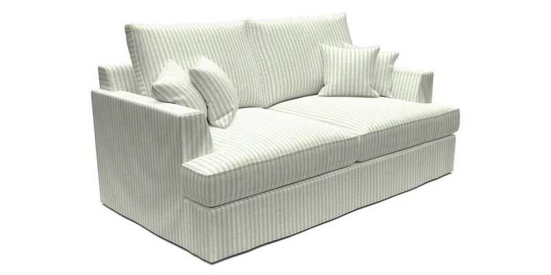 Slingsby 3 Seater Fitted Cover Sofa in Two Tone Plain Biscuit. Loose cover version available