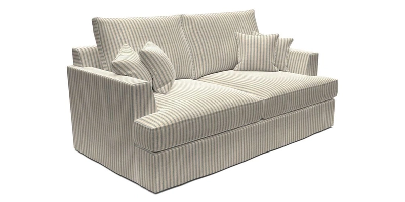 Slingsby 3 Seater Fitted Cover Sofa in Two Tone Plain Biscuit. Loose cover version available