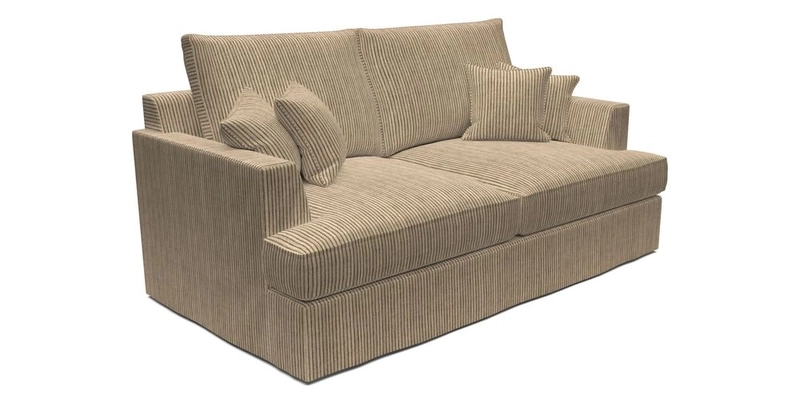 Slingsby 3 Seater Fitted Cover Sofa in Two Tone Plain Biscuit. Loose cover version available