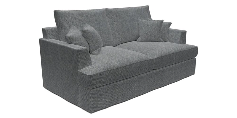 Slingsby 3 Seater Fitted Cover Sofa in Two Tone Plain Biscuit. Loose cover version available