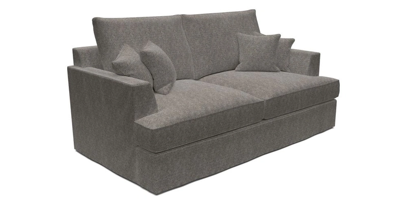 Slingsby 3 Seater Fitted Cover Sofa in Two Tone Plain Biscuit. Loose cover version available