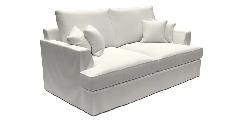 Slingsby 3 Seater Fitted Cover Sofa in Two Tone Plain Biscuit. Loose cover version available