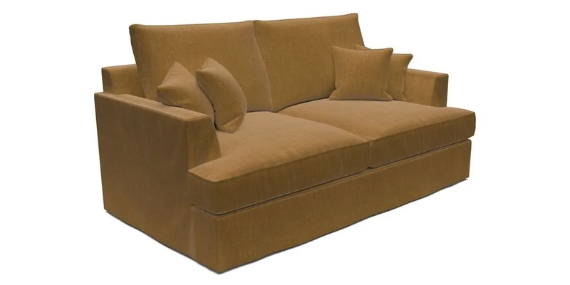 Slingsby 3 Seater Fitted Cover Sofa in Two Tone Plain Biscuit. Loose cover version available