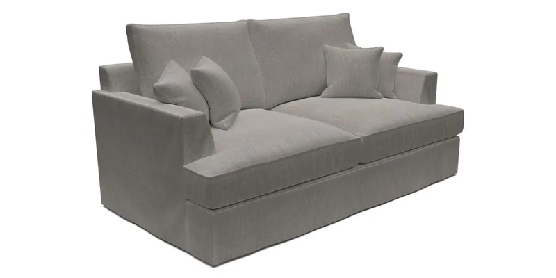 Slingsby 3 Seater Fitted Cover Sofa in Two Tone Plain Biscuit. Loose cover version available