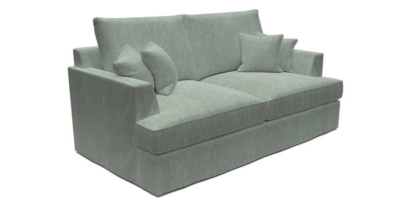 Slingsby 3 Seater Fitted Cover Sofa in Two Tone Plain Biscuit. Loose cover version available
