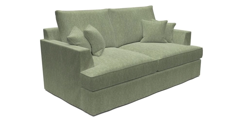 Slingsby 3 Seater Fitted Cover Sofa in Two Tone Plain Biscuit. Loose cover version available