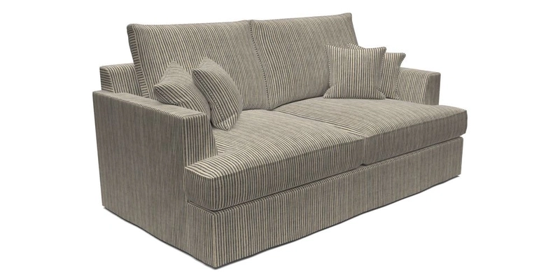 Slingsby 3 Seater Fitted Cover Sofa in Two Tone Plain Biscuit. Loose cover version available