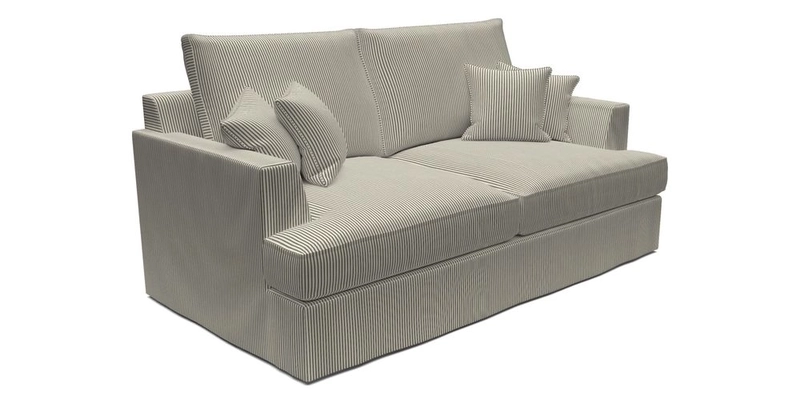 Slingsby 3 Seater Fitted Cover Sofa in Two Tone Plain Biscuit. Loose cover version available