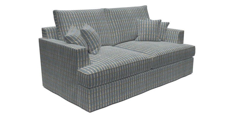 Slingsby 3 Seater Fitted Cover Sofa in Two Tone Plain Biscuit. Loose cover version available