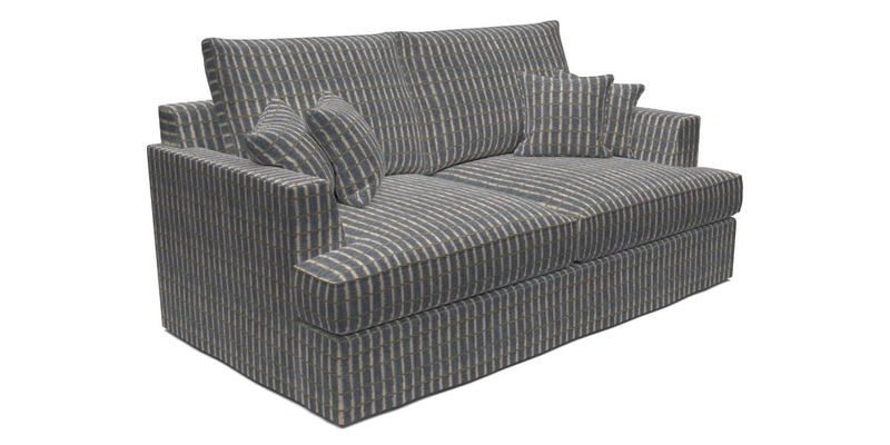 Slingsby 3 Seater Fitted Cover Sofa in Two Tone Plain Biscuit. Loose cover version available