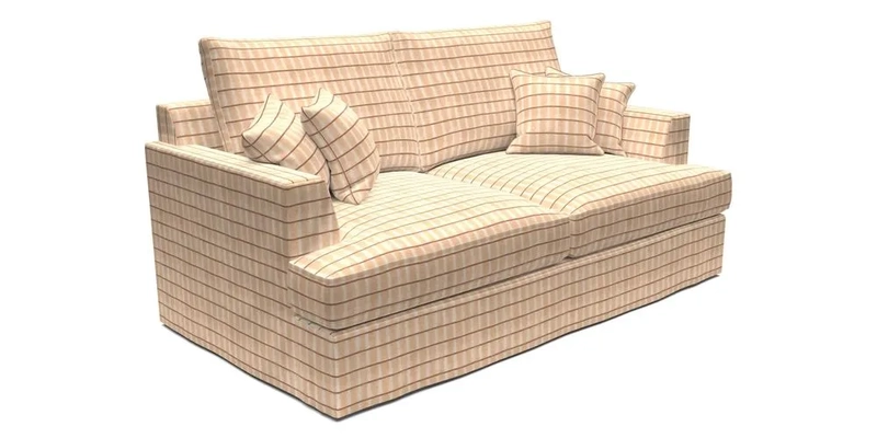 Slingsby 3 Seater Fitted Cover Sofa in Two Tone Plain Biscuit. Loose cover version available