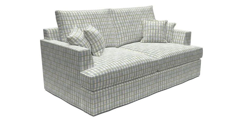 Slingsby 3 Seater Fitted Cover Sofa in Two Tone Plain Biscuit. Loose cover version available