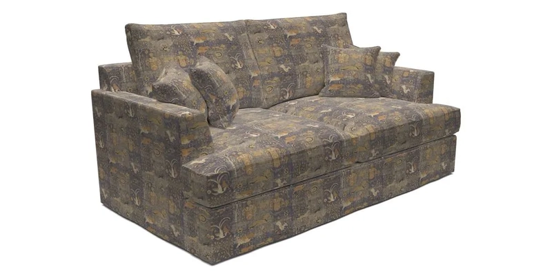 Slingsby 3 Seater Fitted Cover Sofa in Two Tone Plain Biscuit. Loose cover version available