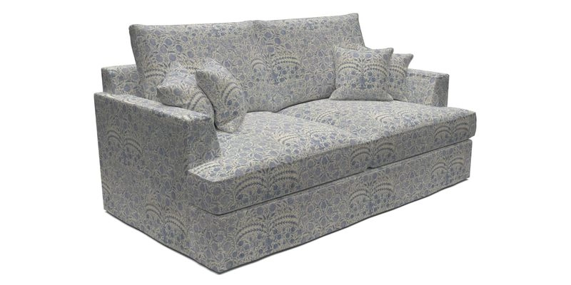Slingsby 3 Seater Fitted Cover Sofa in Two Tone Plain Biscuit. Loose cover version available