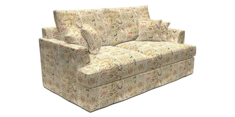 Slingsby 3 Seater Fitted Cover Sofa in Two Tone Plain Biscuit. Loose cover version available