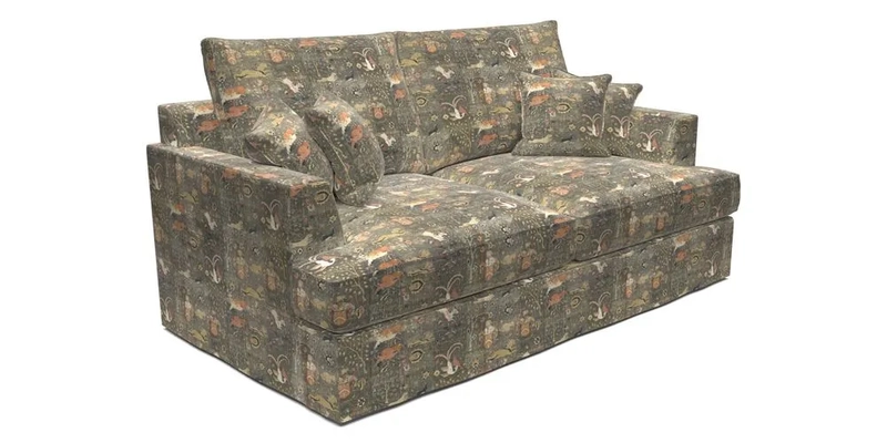 Slingsby 3 Seater Fitted Cover Sofa in Two Tone Plain Biscuit. Loose cover version available