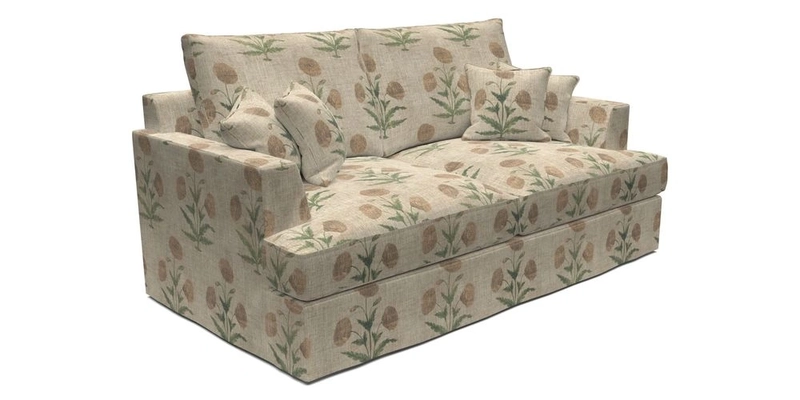 Slingsby 3 Seater Fitted Cover Sofa in Two Tone Plain Biscuit. Loose cover version available