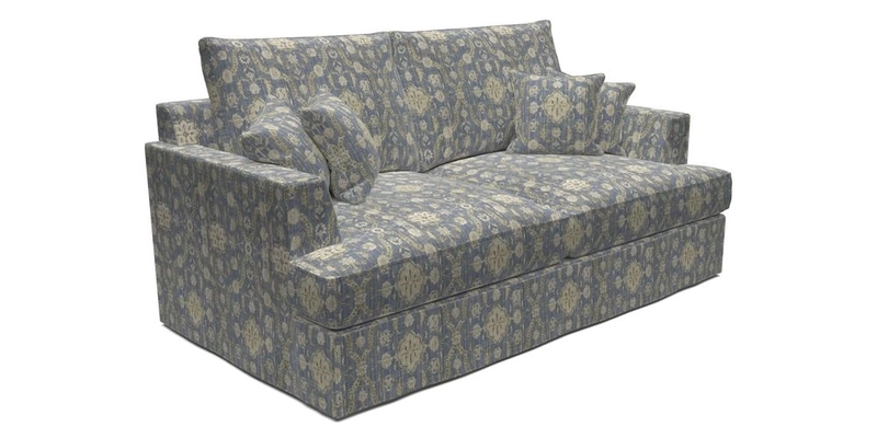Slingsby 3 Seater Fitted Cover Sofa in Two Tone Plain Biscuit. Loose cover version available
