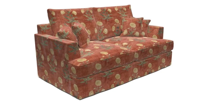 Slingsby 3 Seater Fitted Cover Sofa in Two Tone Plain Biscuit. Loose cover version available