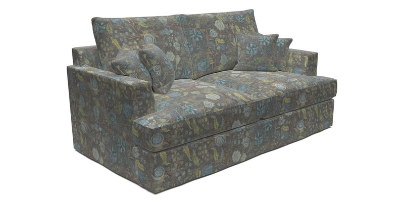 Slingsby 3 Seater Fitted Cover Sofa in Two Tone Plain Biscuit. Loose cover version available