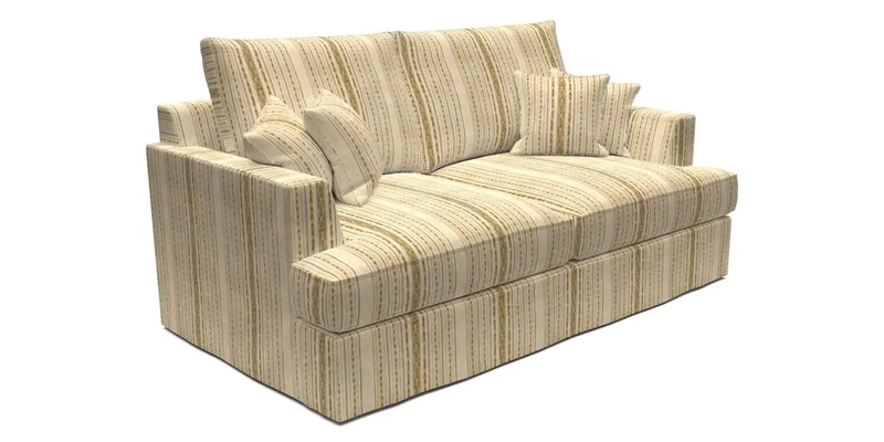 Slingsby 3 Seater Fitted Cover Sofa in Two Tone Plain Biscuit. Loose cover version available