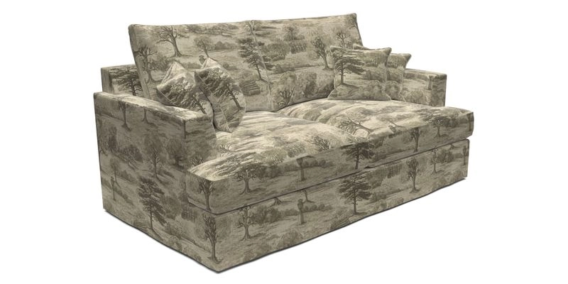Slingsby 3 Seater Fitted Cover Sofa in Two Tone Plain Biscuit. Loose cover version available