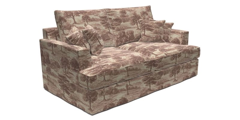 Slingsby 3 Seater Fitted Cover Sofa in Two Tone Plain Biscuit. Loose cover version available
