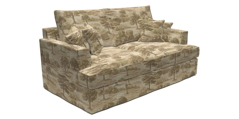Slingsby 3 Seater Fitted Cover Sofa in Two Tone Plain Biscuit. Loose cover version available