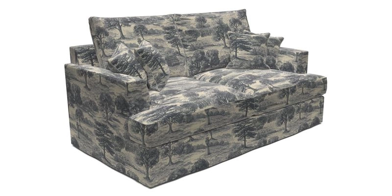 Slingsby 3 Seater Fitted Cover Sofa in Two Tone Plain Biscuit. Loose cover version available