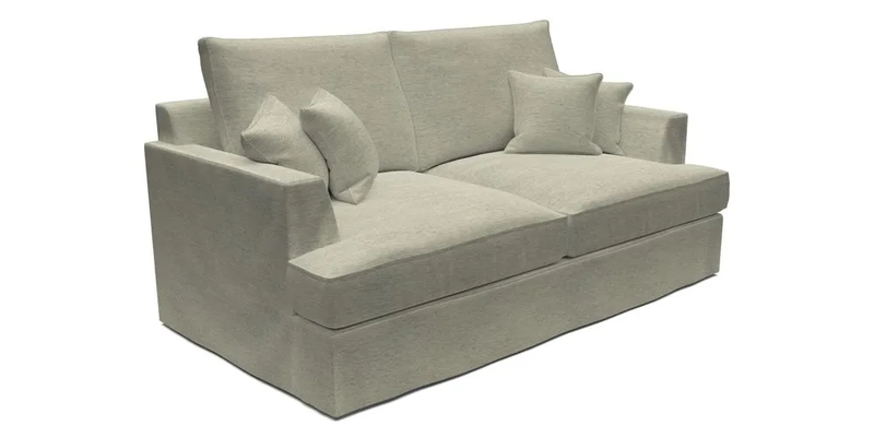 Slingsby 3 Seater Fitted Cover Sofa in Two Tone Plain Biscuit. Loose cover version available