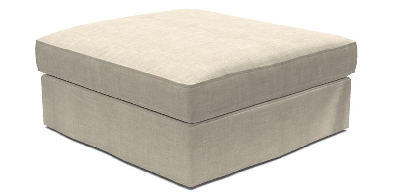 Slingsby Snuggler Fitted Cover Sofa in Two Tone Plain Biscuit. 