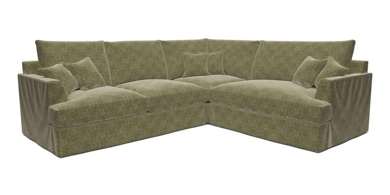 Slingsby Medium Fitted Cover Corner Unit LHF in Two Tone Plain Biscuit.  Loose cover version available