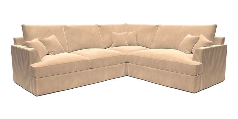 Slingsby Medium Fitted Cover Corner Unit LHF in Two Tone Plain Biscuit.  Loose cover version available